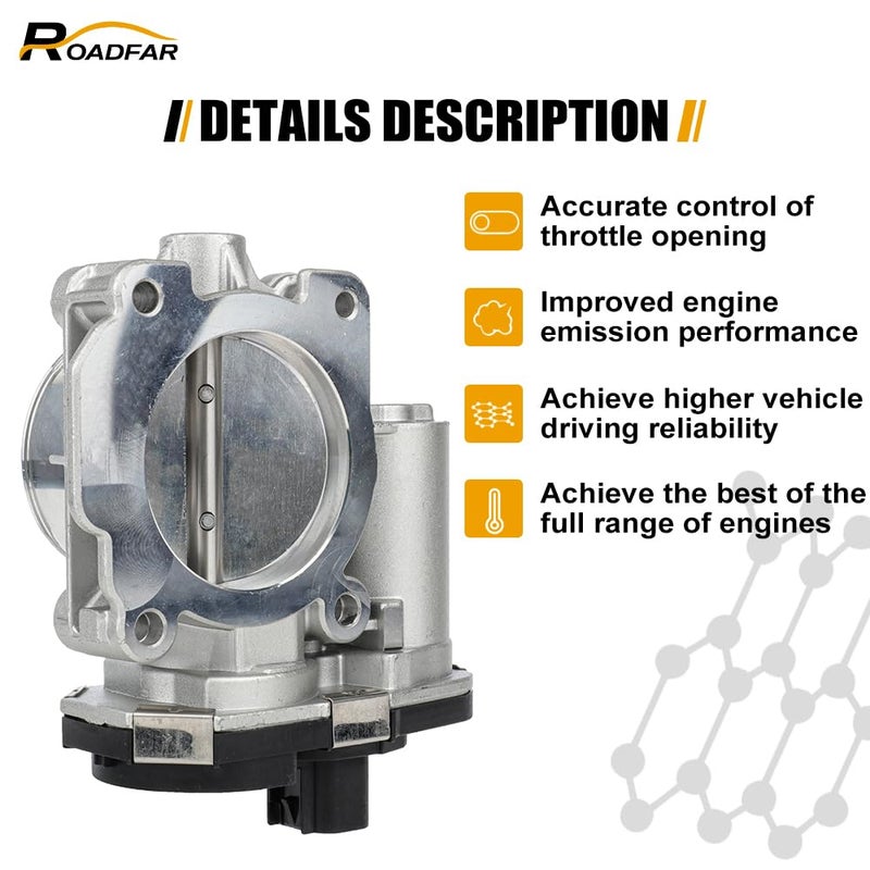 ROADFAR Throttle Body S20015 12607362 for 2010-2011 for Buick, 2010-2011 for Chevrolet Equinox, 2010-2011 for GMC Terrain, 2008-2010 for Pontiac G6, 2008-2009 for Saturn Aura, 2008-2010 for Saturn Vue - Image 3